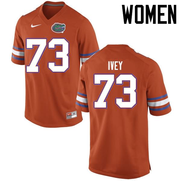 Women's NCAA Florida Gators Martez Ivey #73 Stitched Authentic Nike Orange College Football Jersey PCF1765FV